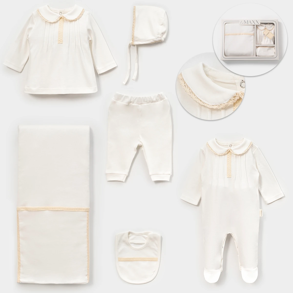 LOVEMAXX KIZ 0-3 AY KOPANAKİLİ KUTULU 5Lİ SET