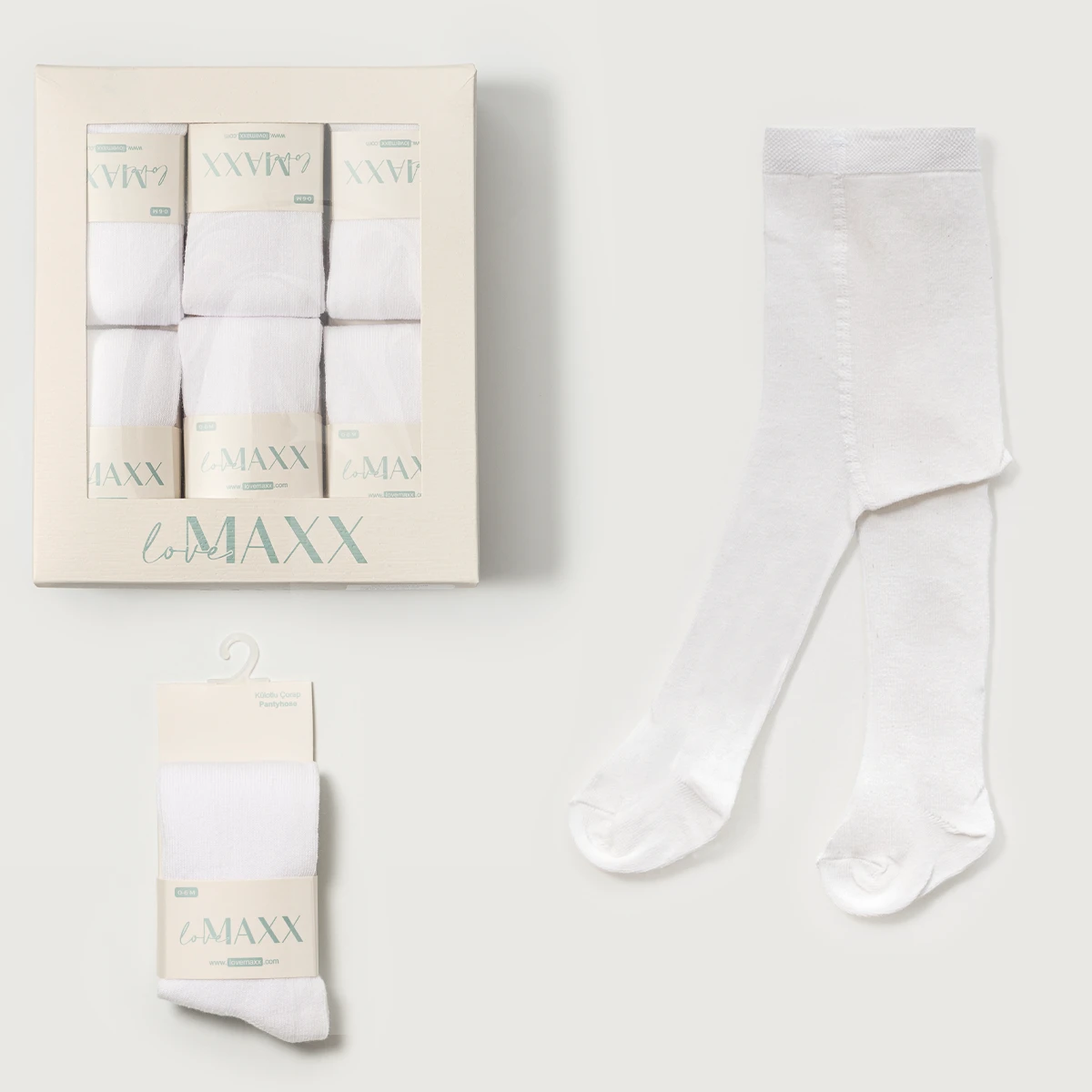 LOVEMAXX KIZ 0-36 AY DÜZ KÜLOTLU ÇORAP 12Lİ
