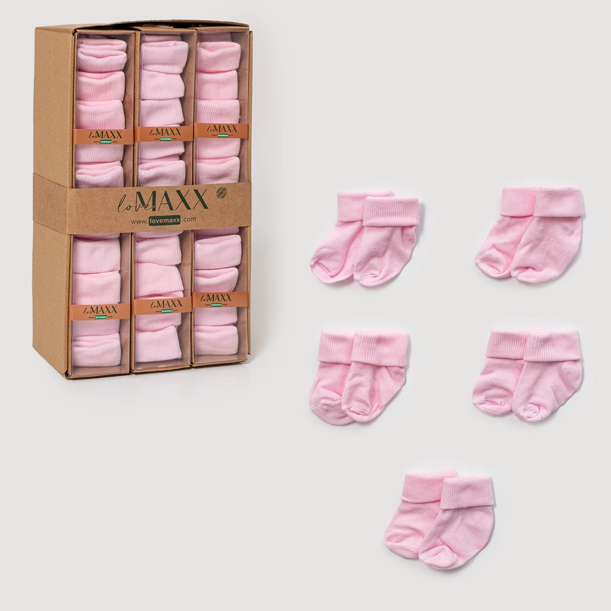 LOVEMAXX KIZ 0/3-3/6 AY 5Lİ ÇORAP 12Lİ KUTU
