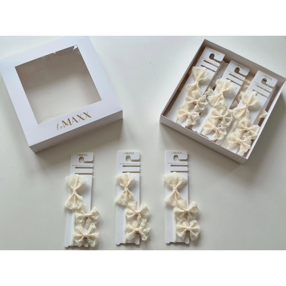 LOVEMAXX KIZ DANTELLİ SAÇ BANDI VE 2 TOKA SET