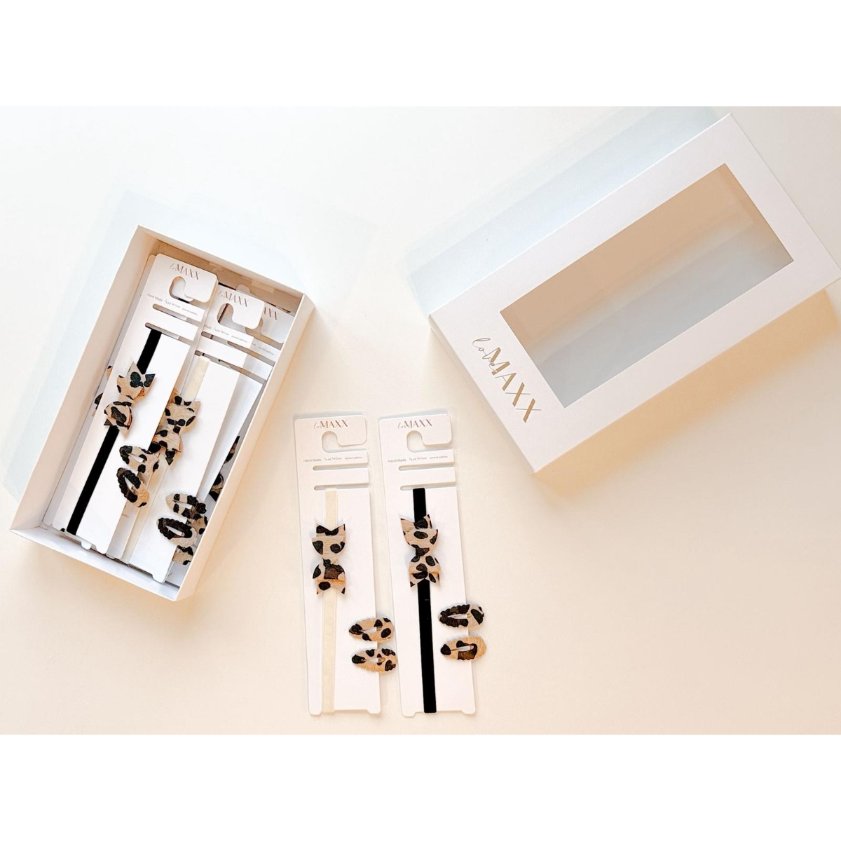 LOVEMAXX KIZ LEOPARLI SAÇ BANDI 2 KLİPSLİ TOKA SET