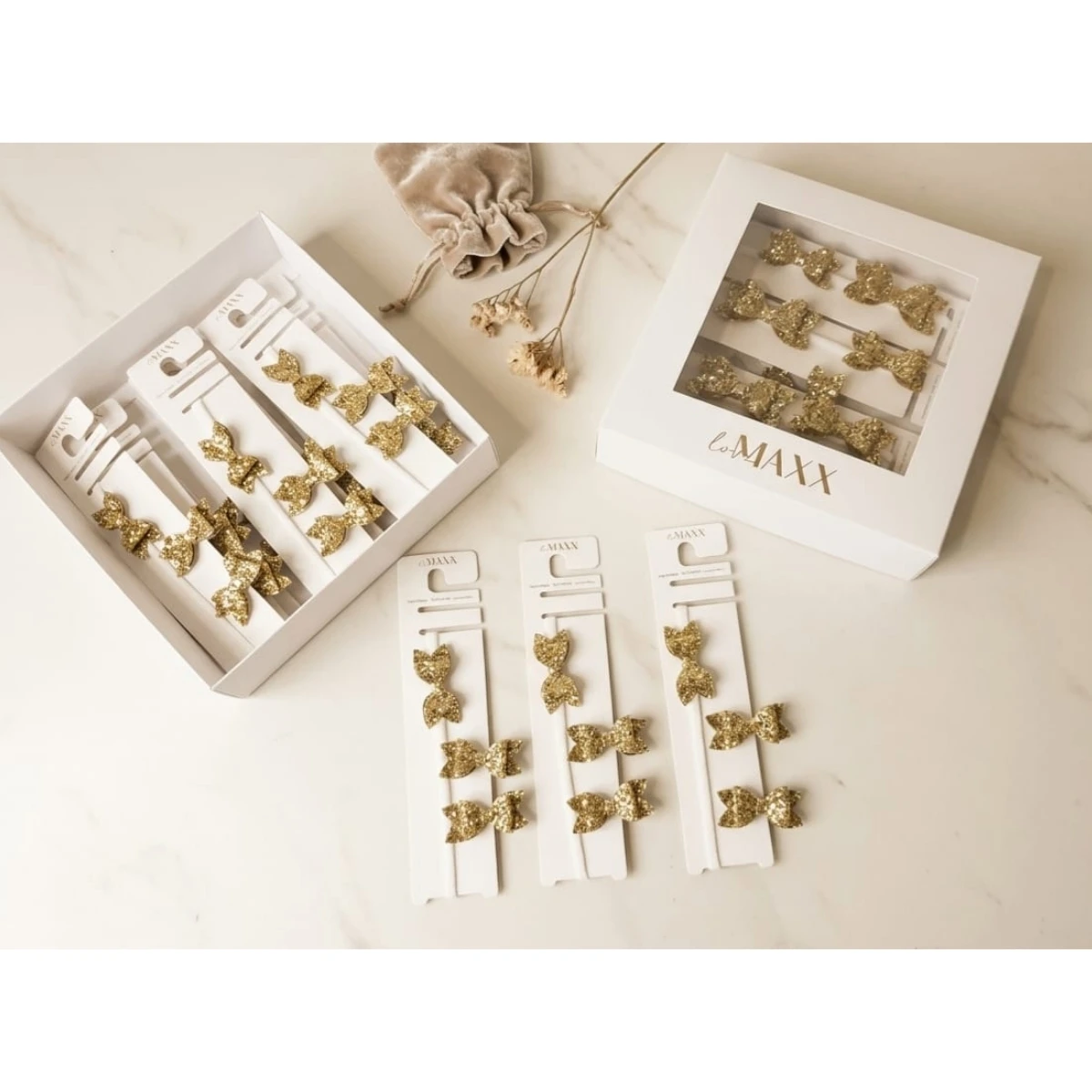 LOVEMAXX KIZ  PARLAK FİYONK SAÇ BANDI 2Lİ TOKA SET