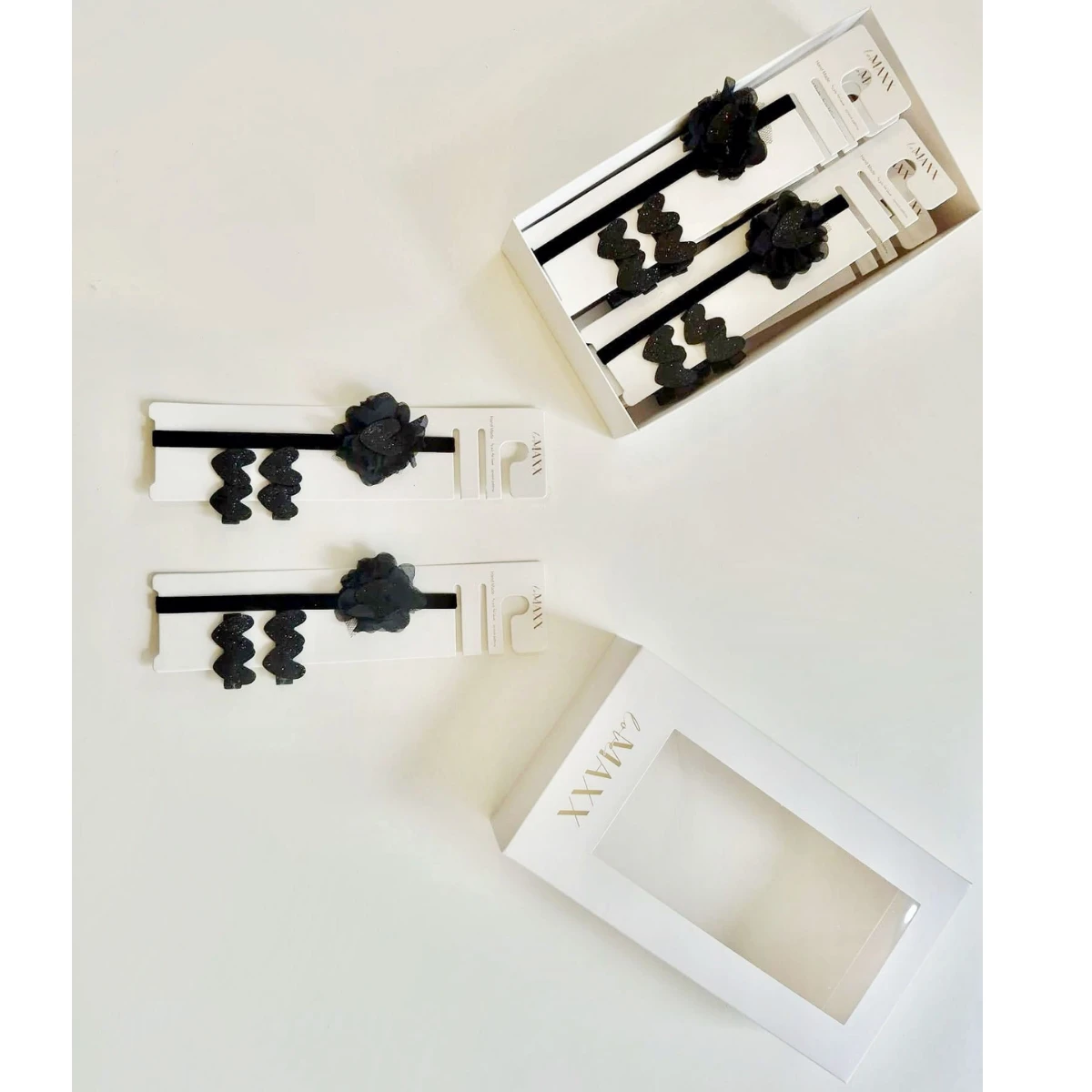 LOVEMAXX KIZ SİMLİ KALPLİ SAÇ BANDI 2 TOKA SET