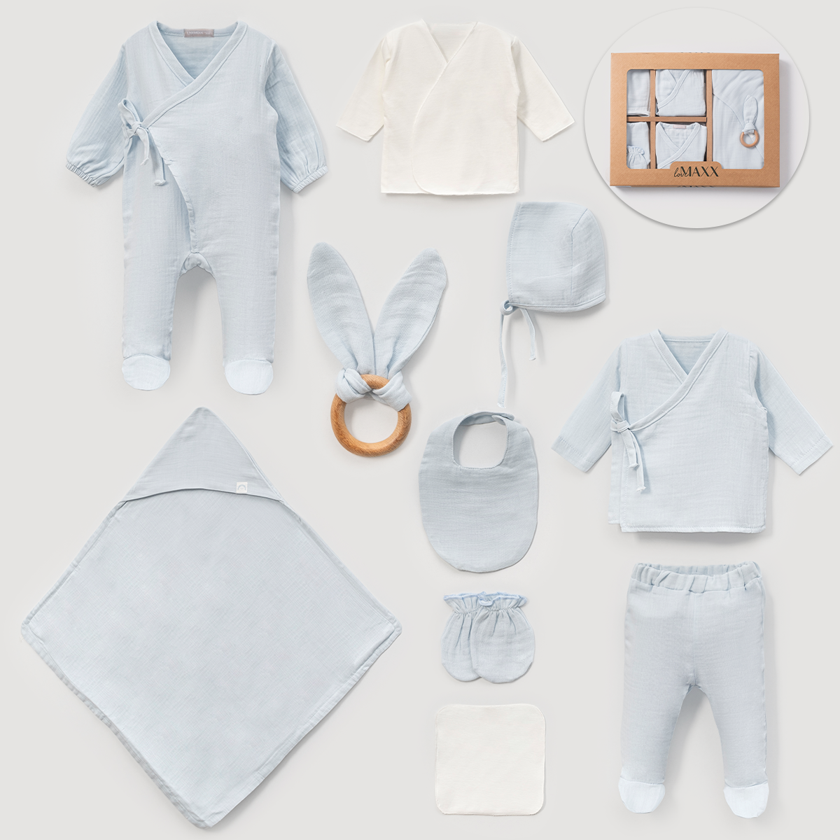 LOVEMAXX UNISEX 0-3 AY MÜSLİN 10LU SET