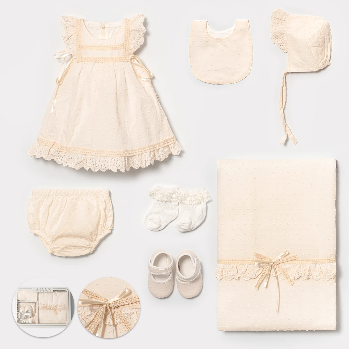 LOVEMAXX UNISEX 0-3 AY PUANLI DANTELLİ 6LI SET