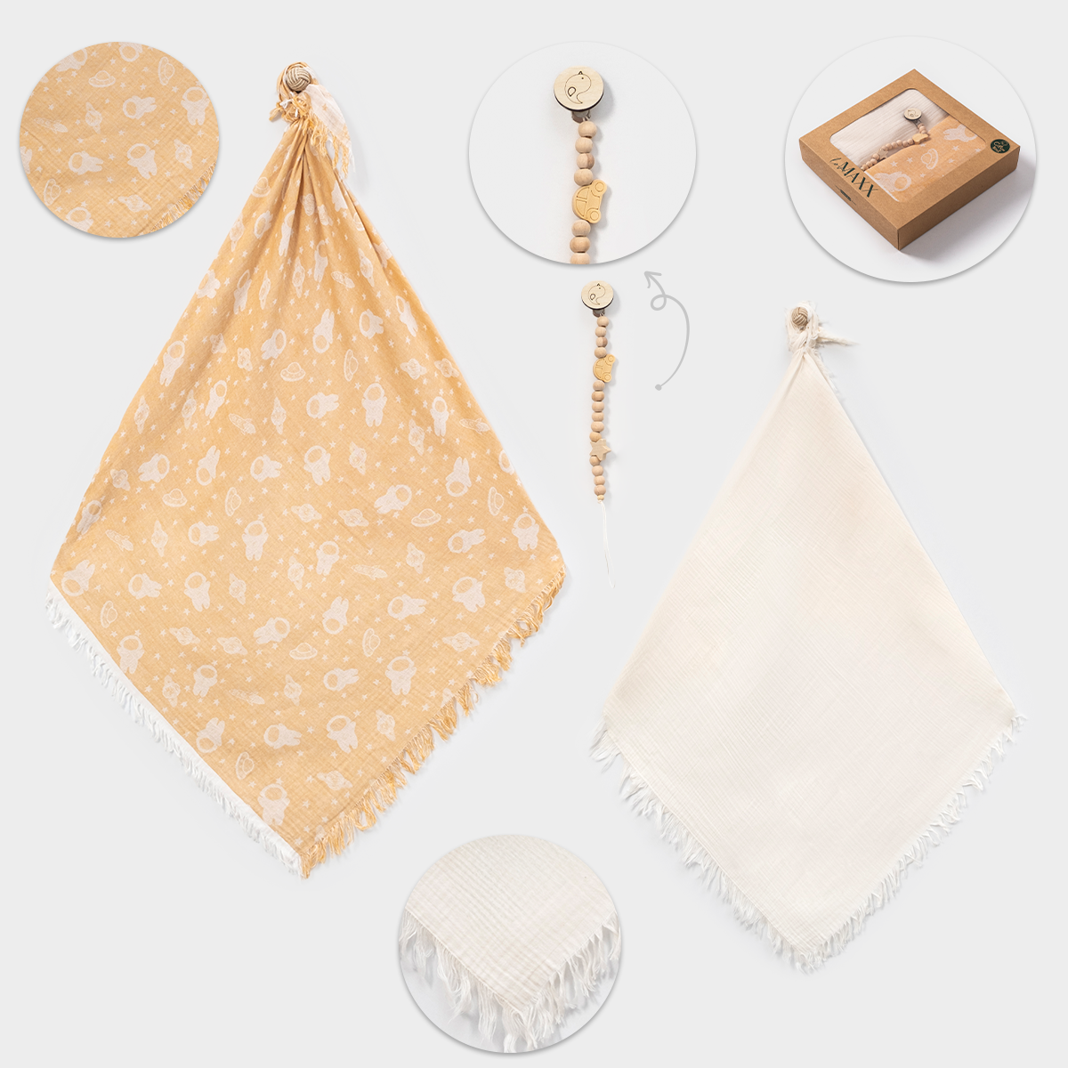 LOVEMAXX UNISEX 110*120 CM MÜSLİN BATTANİYE SETİ