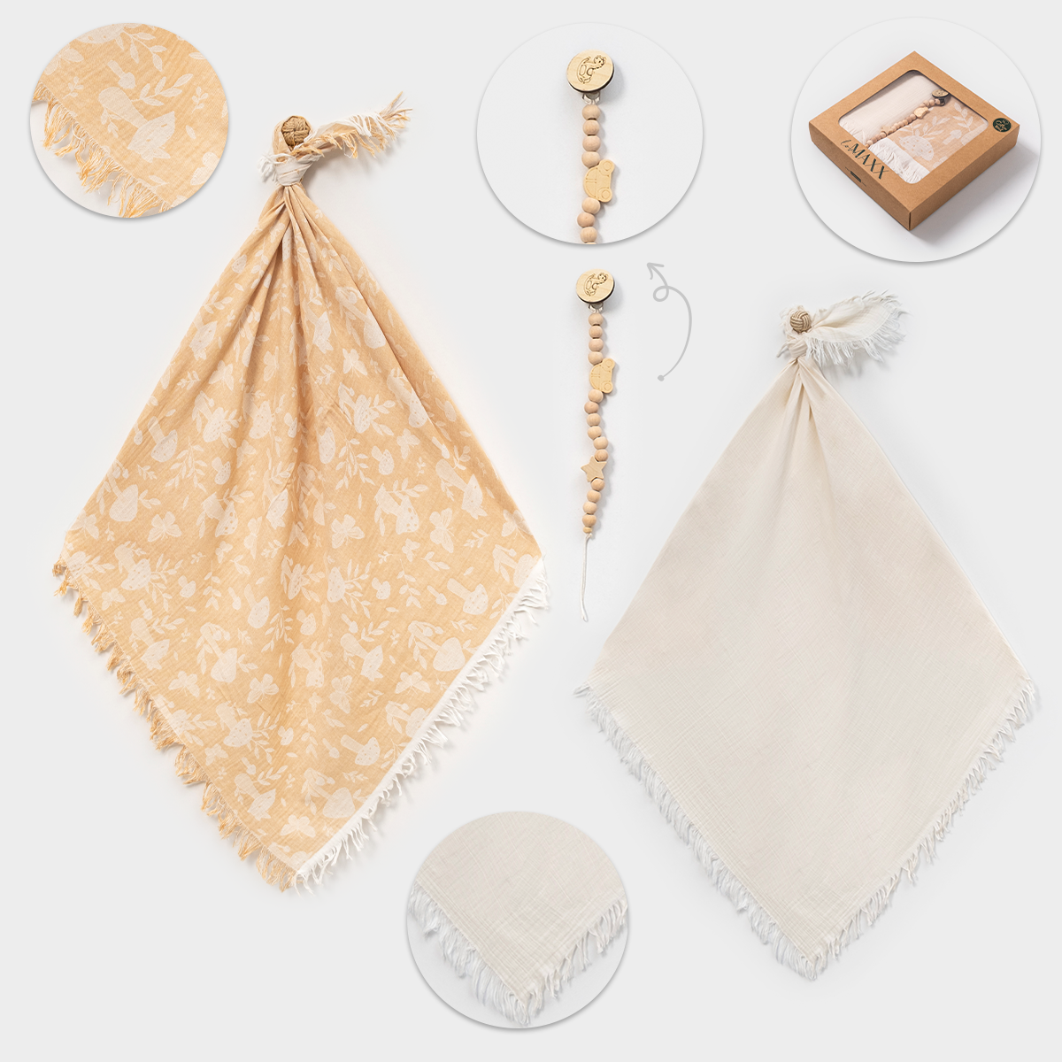 LOVEMAXX UNISEX 110*120 CM MÜSLİN BATTANİYE SETİ