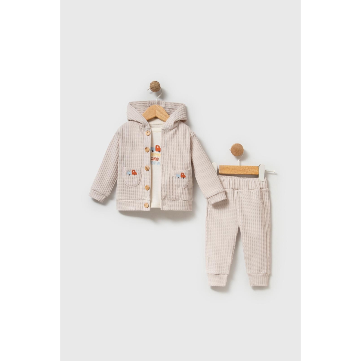 MELİSA BEBE KIZ 3-6-9-12 AY WAFFLE 3LÜ TAKIM