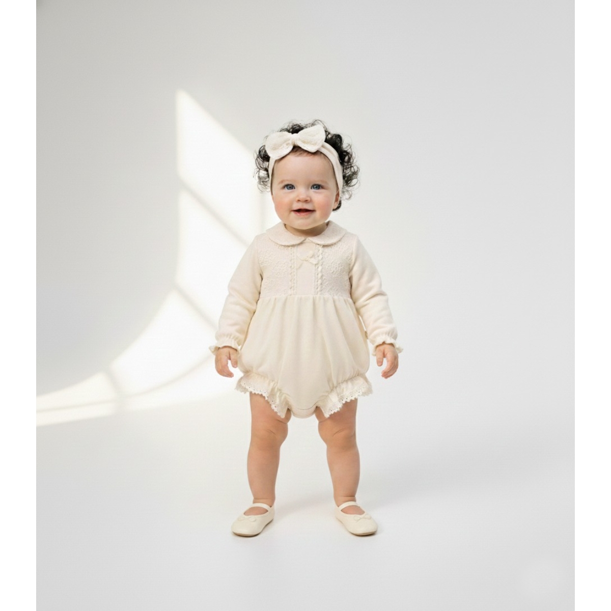 КОМБИНЕЗОН ИЗ ЧИСТОГО КРУЖЕВА MINI CAYZEN 3-6-9 МЕСЯЦЕВ