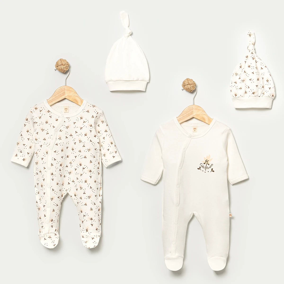 MİNİSSE KIZ 0/3-3/6 AY CUTE FLOWER 2Lİ TULUM