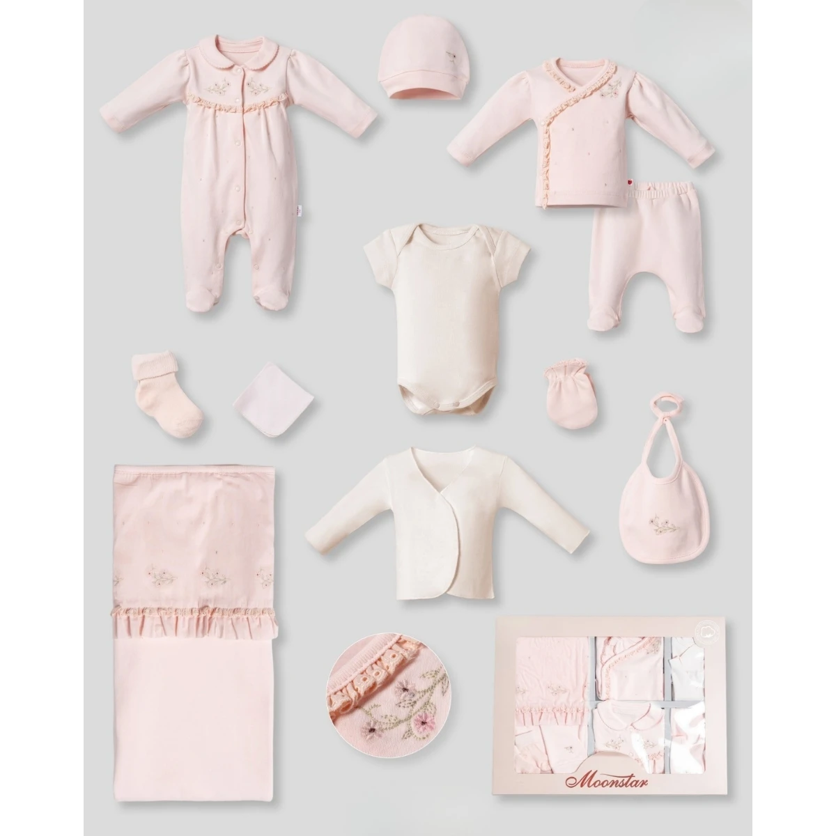 MOONSTAR KIZ 0-3 AY BEBEK 10LU SET