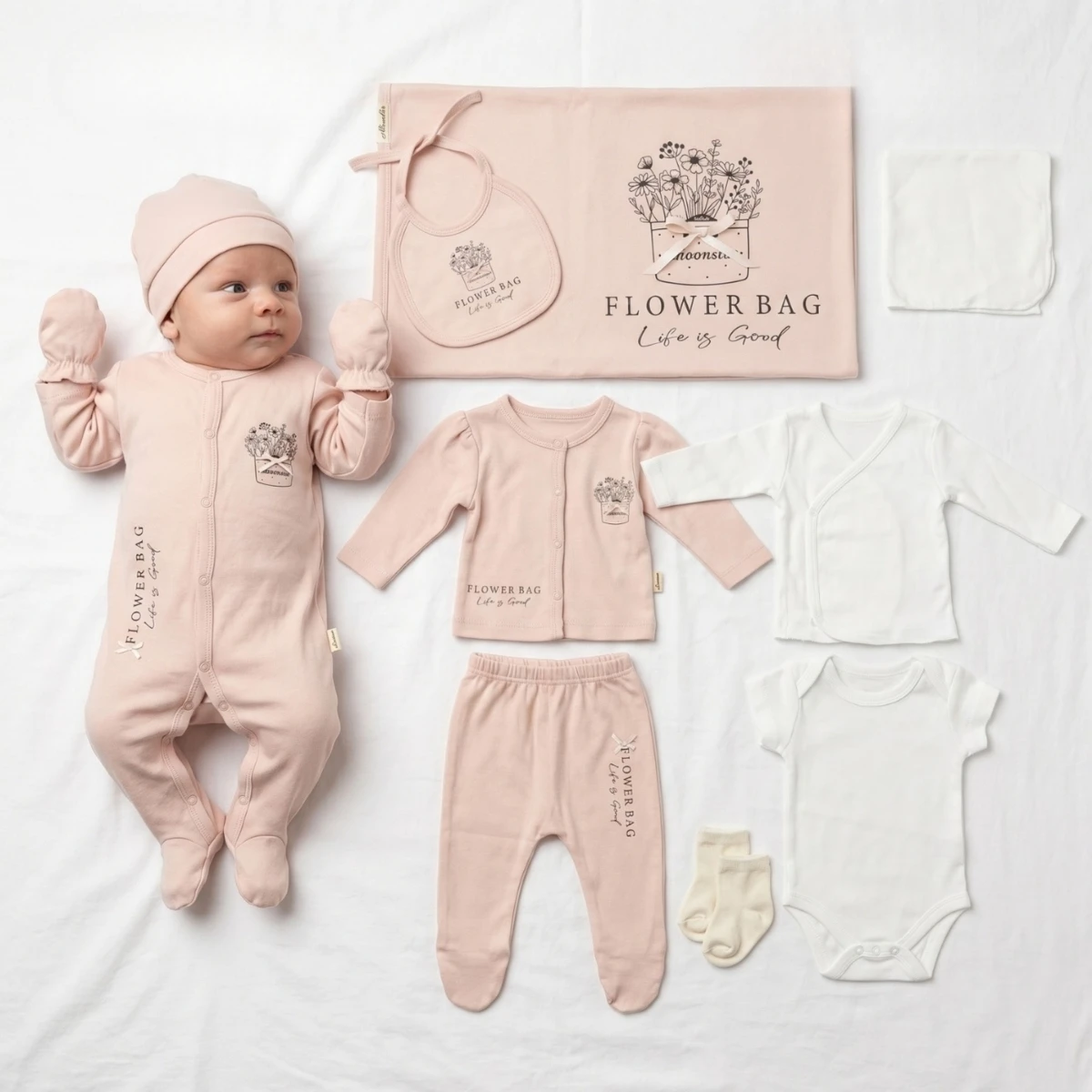 MOONSTAR KIZ 0-3 AY BEBEK 10LU SET
