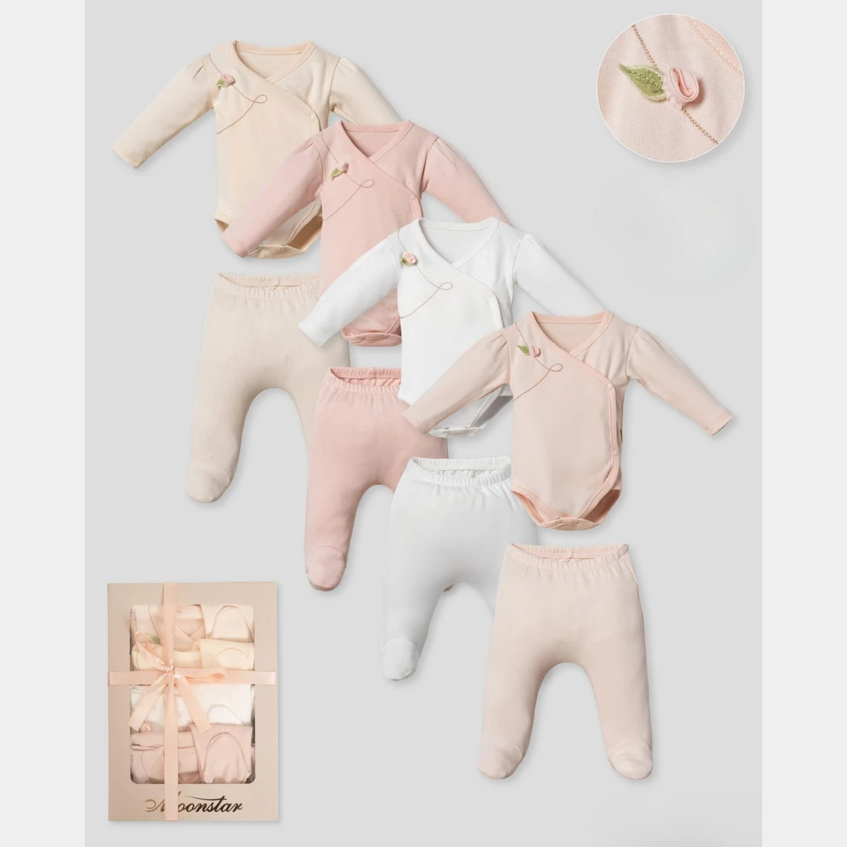 MOONSTAR KIZ 0-3 AY BEBEK 4LÜ SET