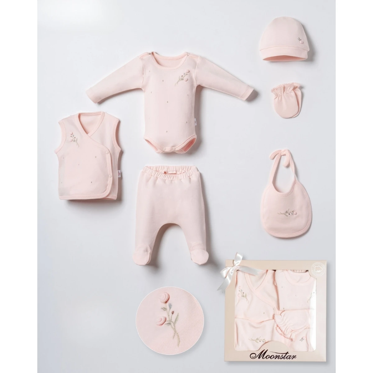 MOONSTAR KIZ 0-3 AY BEBEK 6LI SET