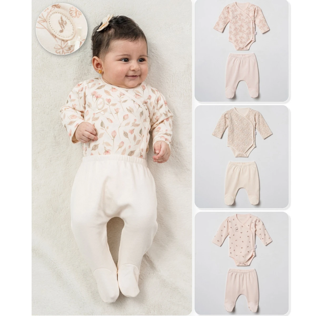 MOONSTAR KIZ 3-6 AY BEBEK 2Lİ SET