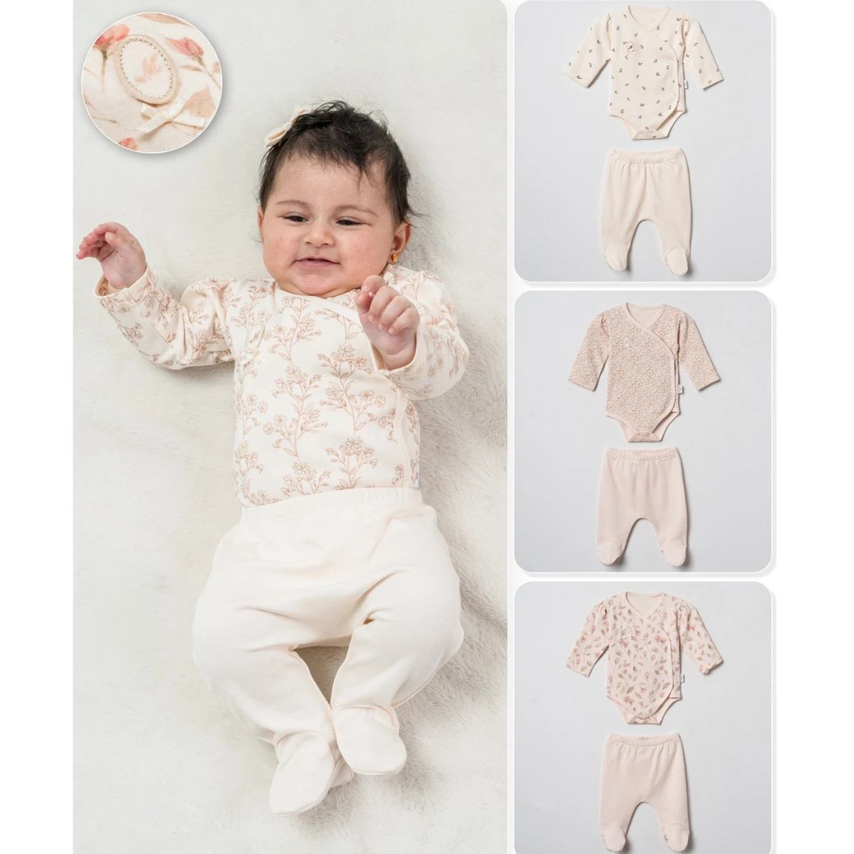 MOONSTAR KIZ 3-6 AY BEBEK 2Lİ SET