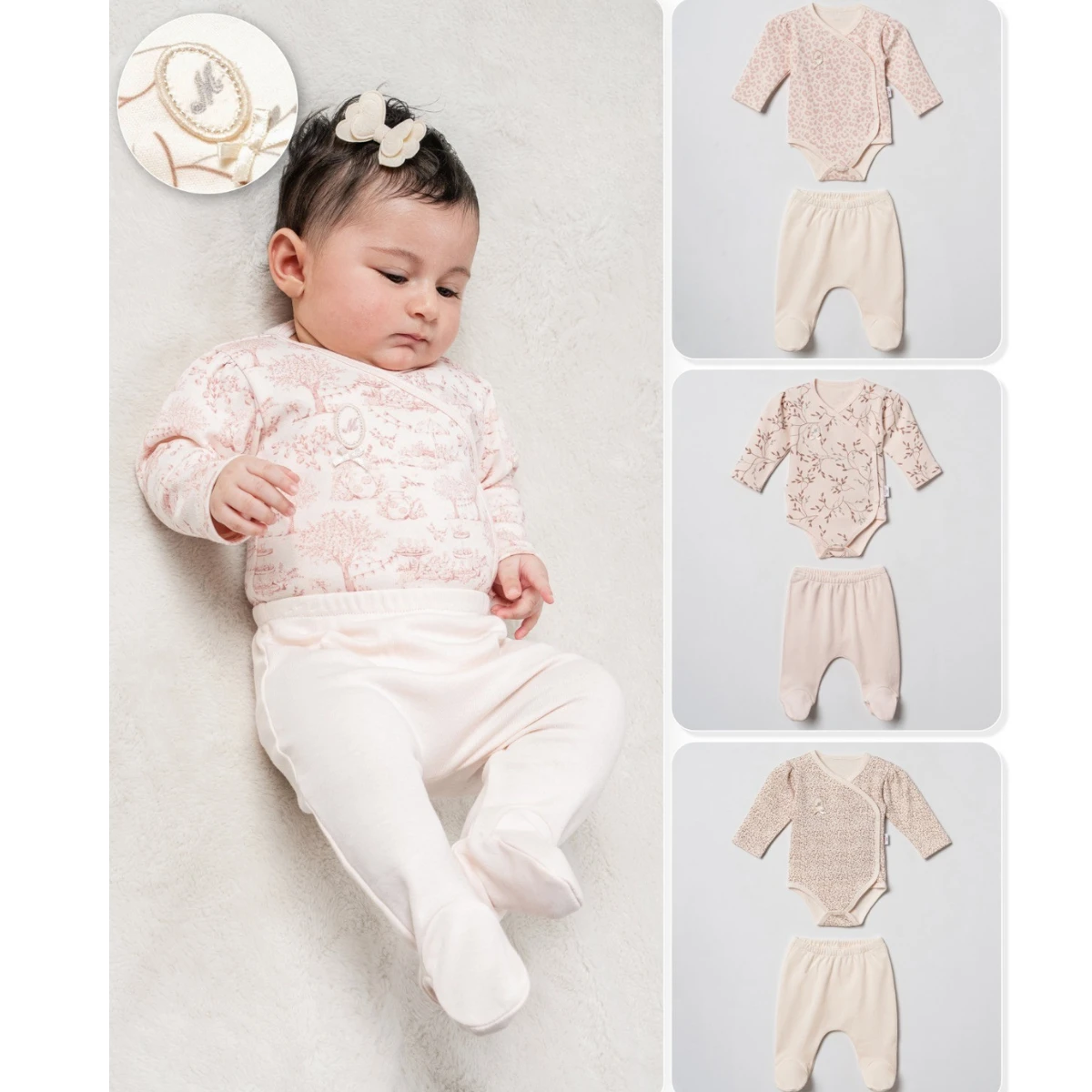 MOONSTAR KIZ 3-6 AY BEBEK 2Lİ SET