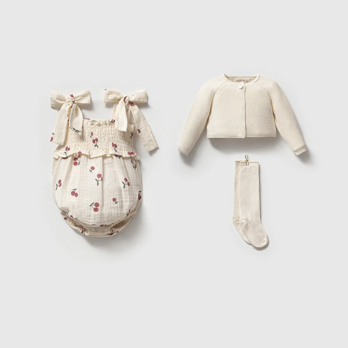 NIPPERLAND KIZ 3-6-9-12 AY CHERRY ROMPER SET