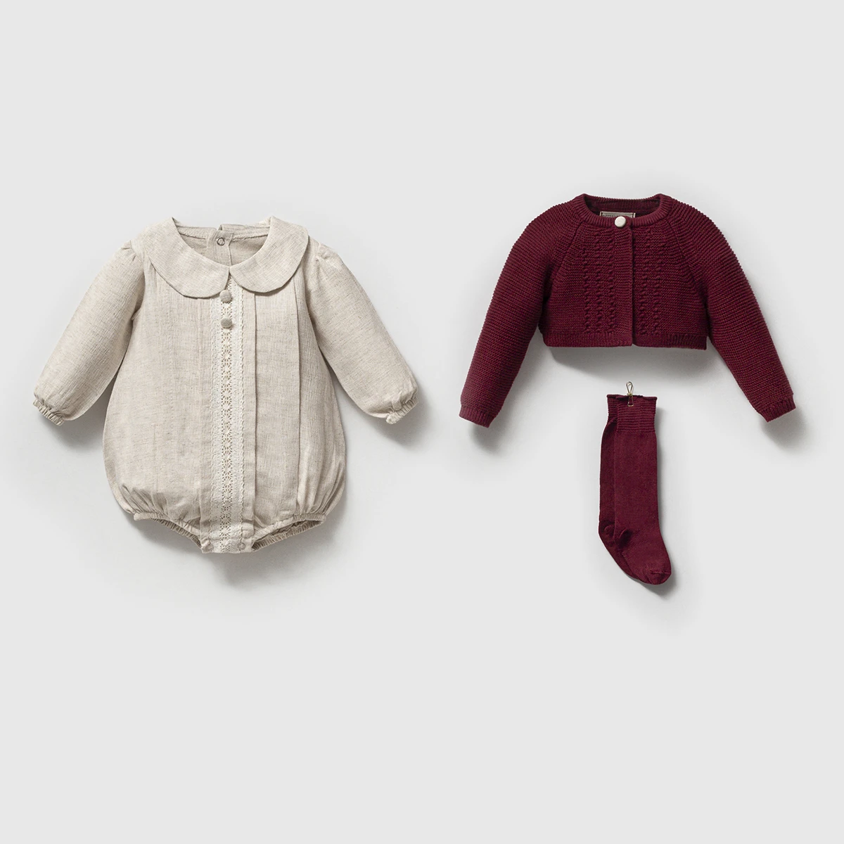 NIPPERLAND KIZ 3-6-9-12 AY KETEN ROMPER SET