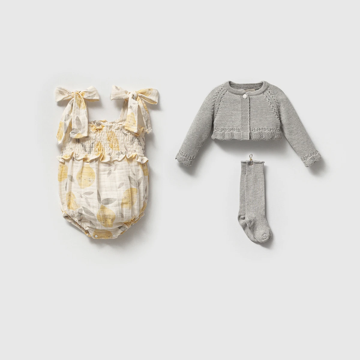 NIPPERLAND KIZ 3-6-9-12 AY LEMON ROMPER SET