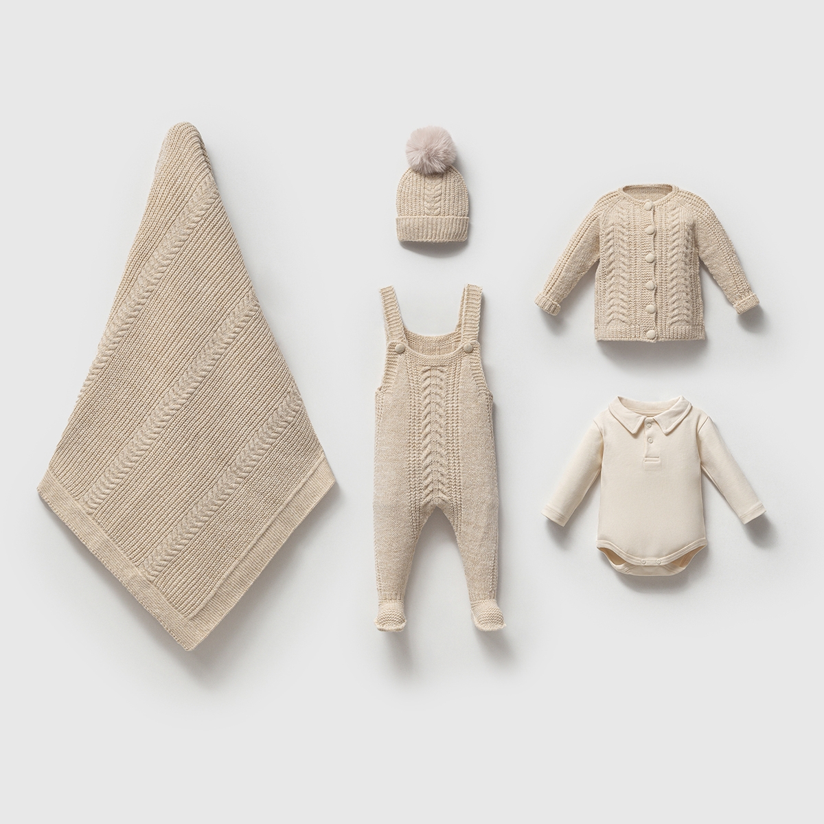 NİPPERLAND UNISEX 0-3 AY ARAN SAÇLI SALOPETLİ 5Lİ TAKIM
