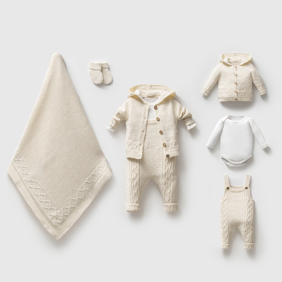 NİPPERLAND UNISEX 0-3 AY BAKLAVA DESEN SALOPETLİ 5Lİ SET