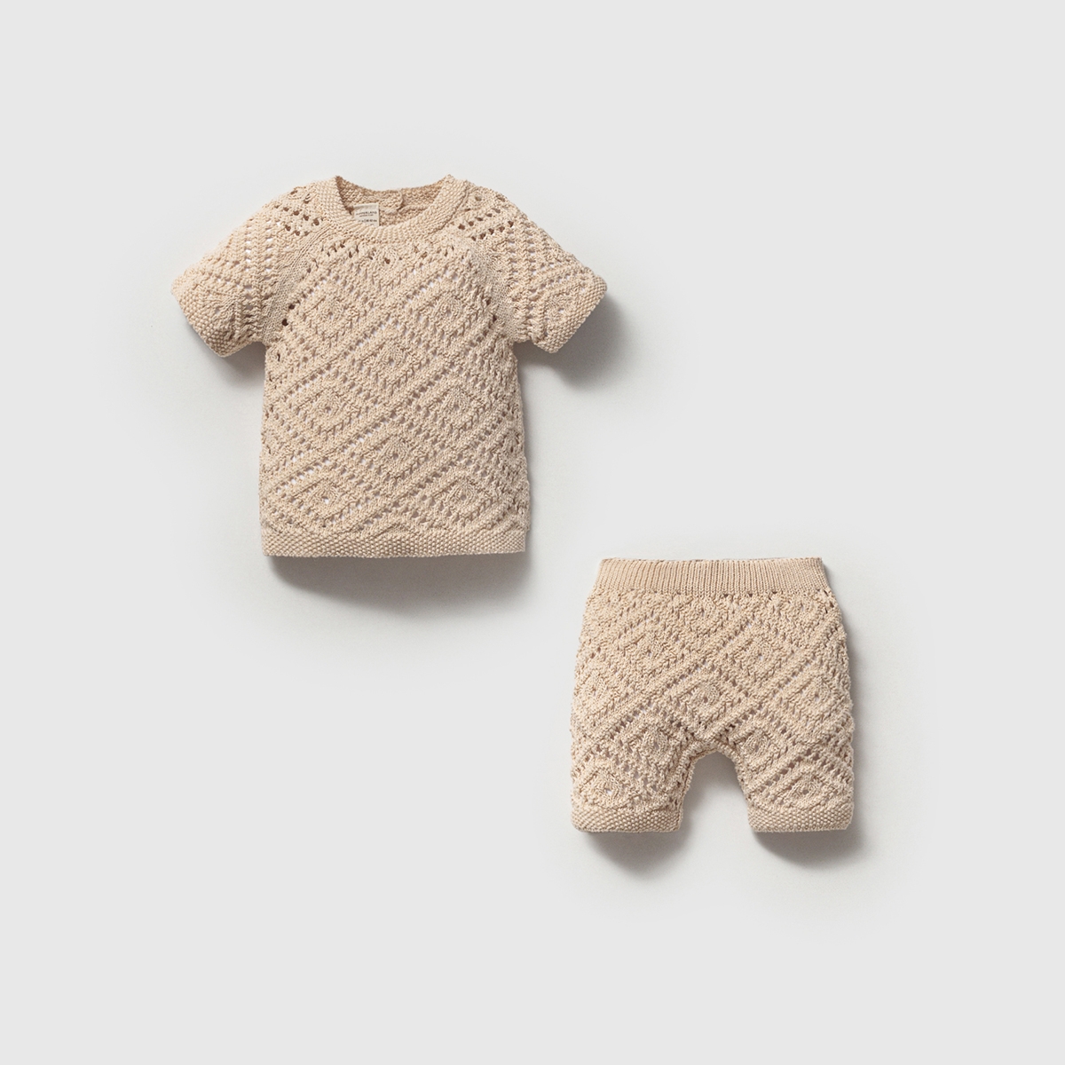 NIPPERLAND UNISEX 3-6-9-12 MONTHS MOTIF KNITTED SUIT