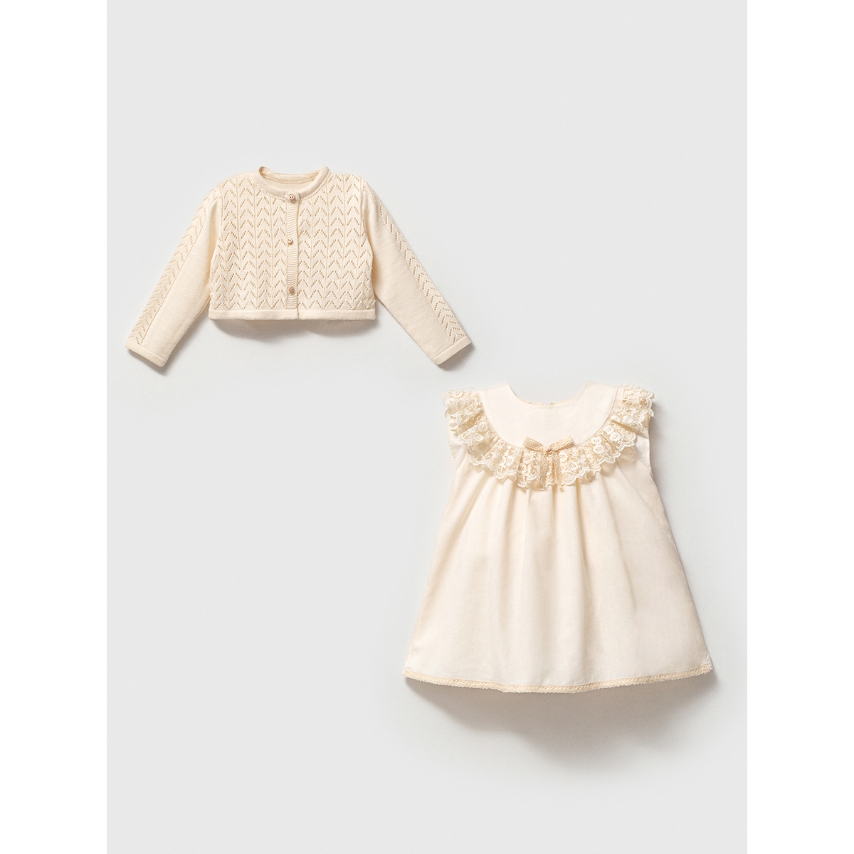 NOYNOY KIZ 9-24 AY ROBA DANTEL ELBİSELİ TAKIM