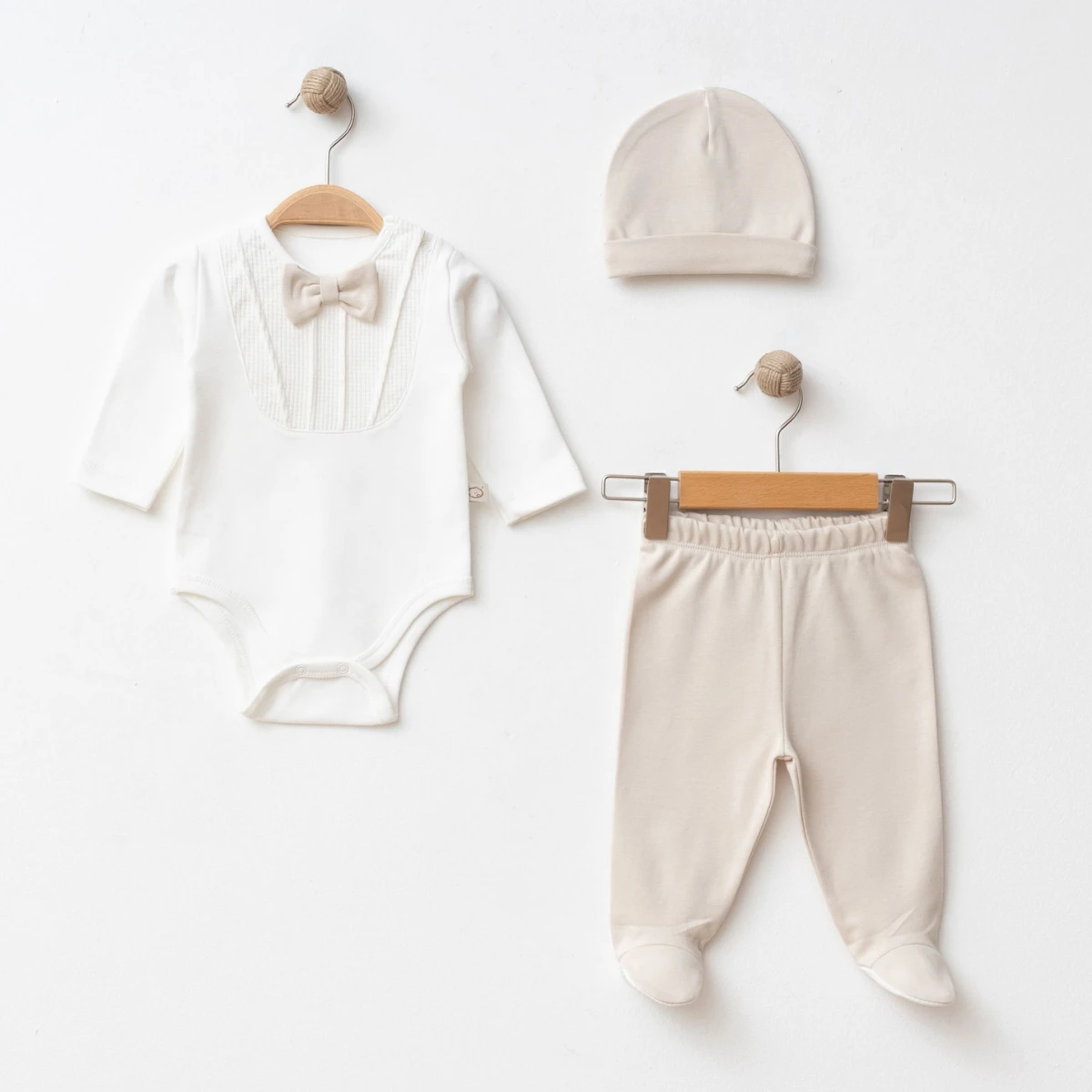 OBABY ERKEK 3-3-6 AY PAPYONLU 3LÜ SET