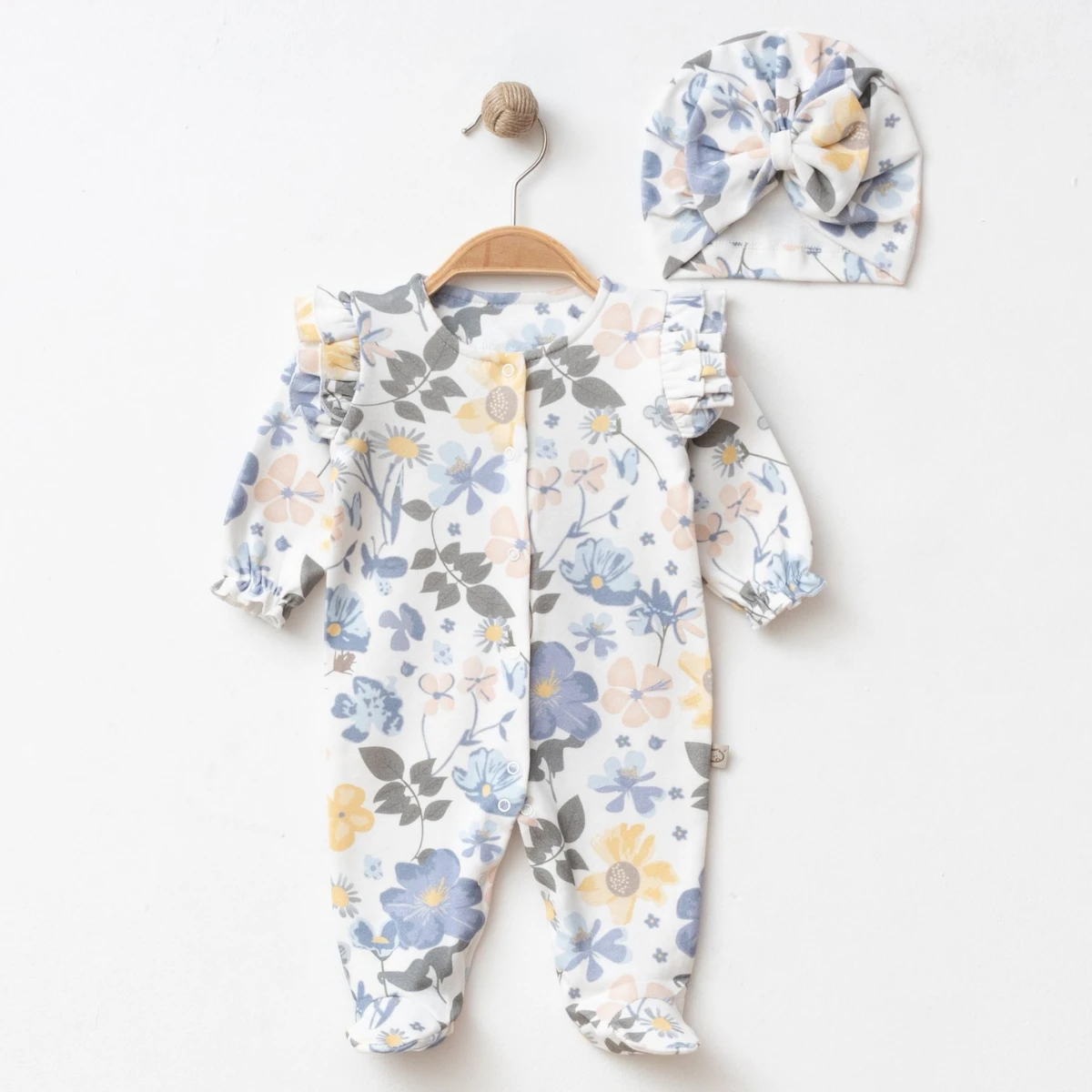 OBABY KIZ 3-3-6 AY ÇİÇEKLİ BONELİ TULUM