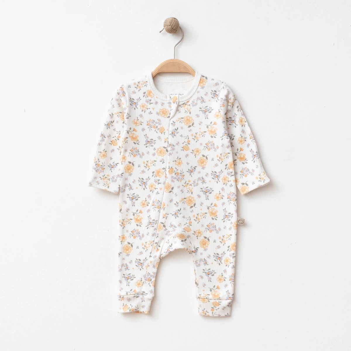 OBABY UNISEX 3-6-9 AY ÇİÇEKLİ FERMUARLI TULUM