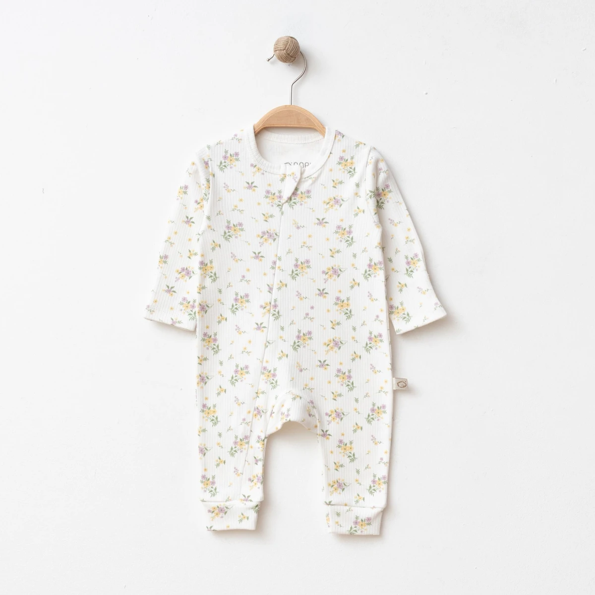 OBABY UNISEX 3-6-9 AY ÇİÇEKLİ FERMUARLI TULUM