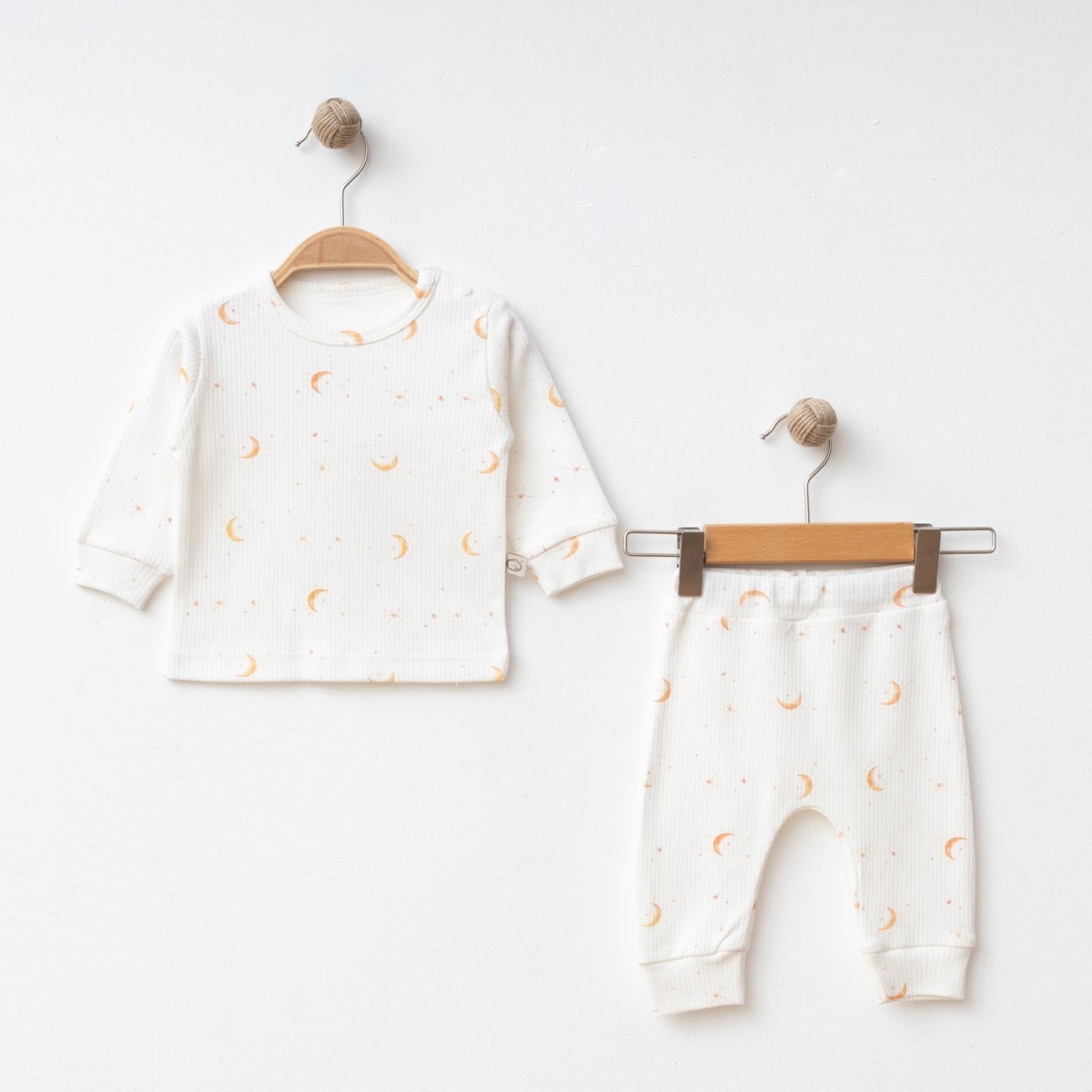 OBABY UNISEX 6-9-12-18 AY AY BASKILI 2Lİ TAKIM