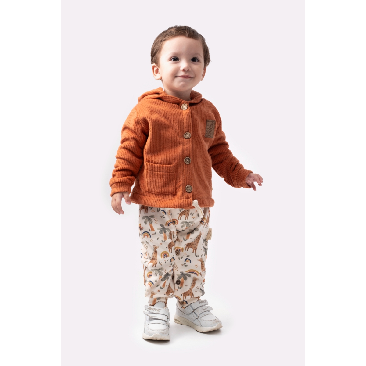 POPSHOPS ERKEK 6-9-12-18 AY KADİFE HIRKALI TULUM