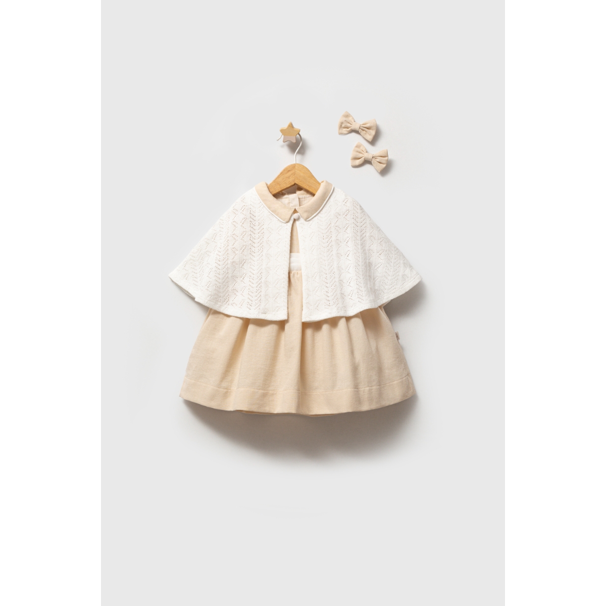 TONGS BABY KIZ 6-24 AY PELERİNLİ ELBİSE