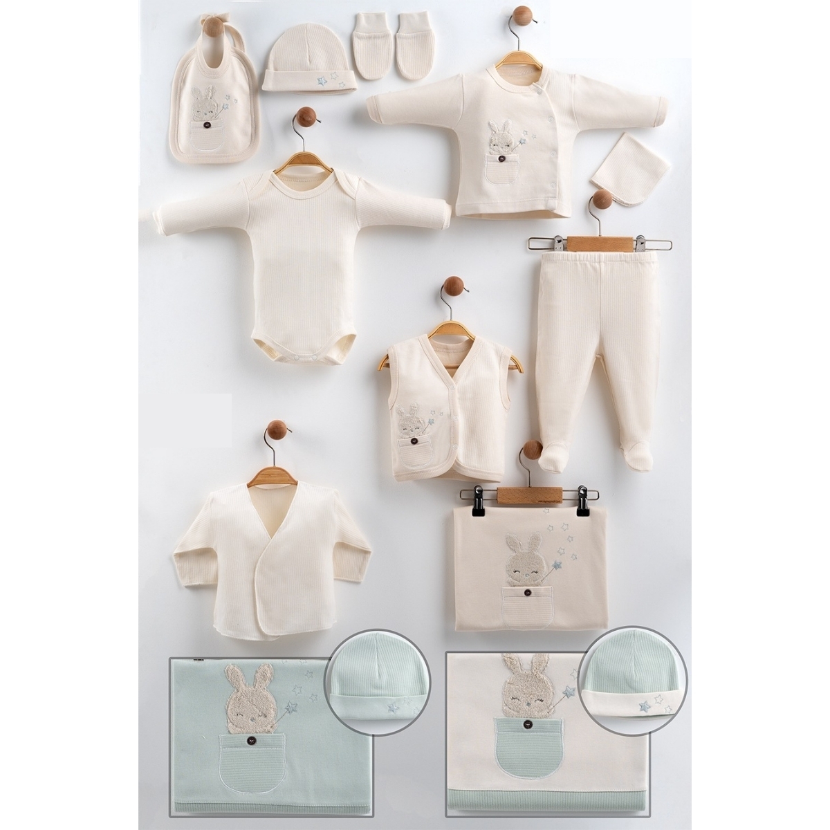 TONTON BEBE ERKEK 0-3 AY SİHİRBAZ TAVŞAN 10LU SET