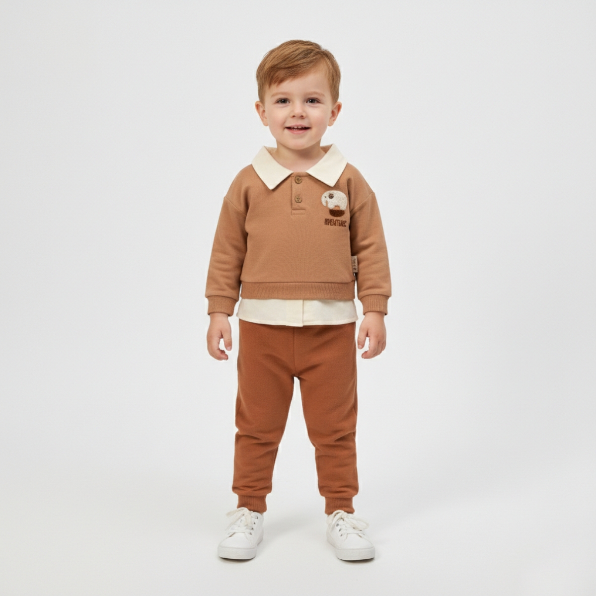 VOVİDO MEN'S 9-24 MONTHS 2-PIECE SUIT WITH ELEPHANT SCUFF