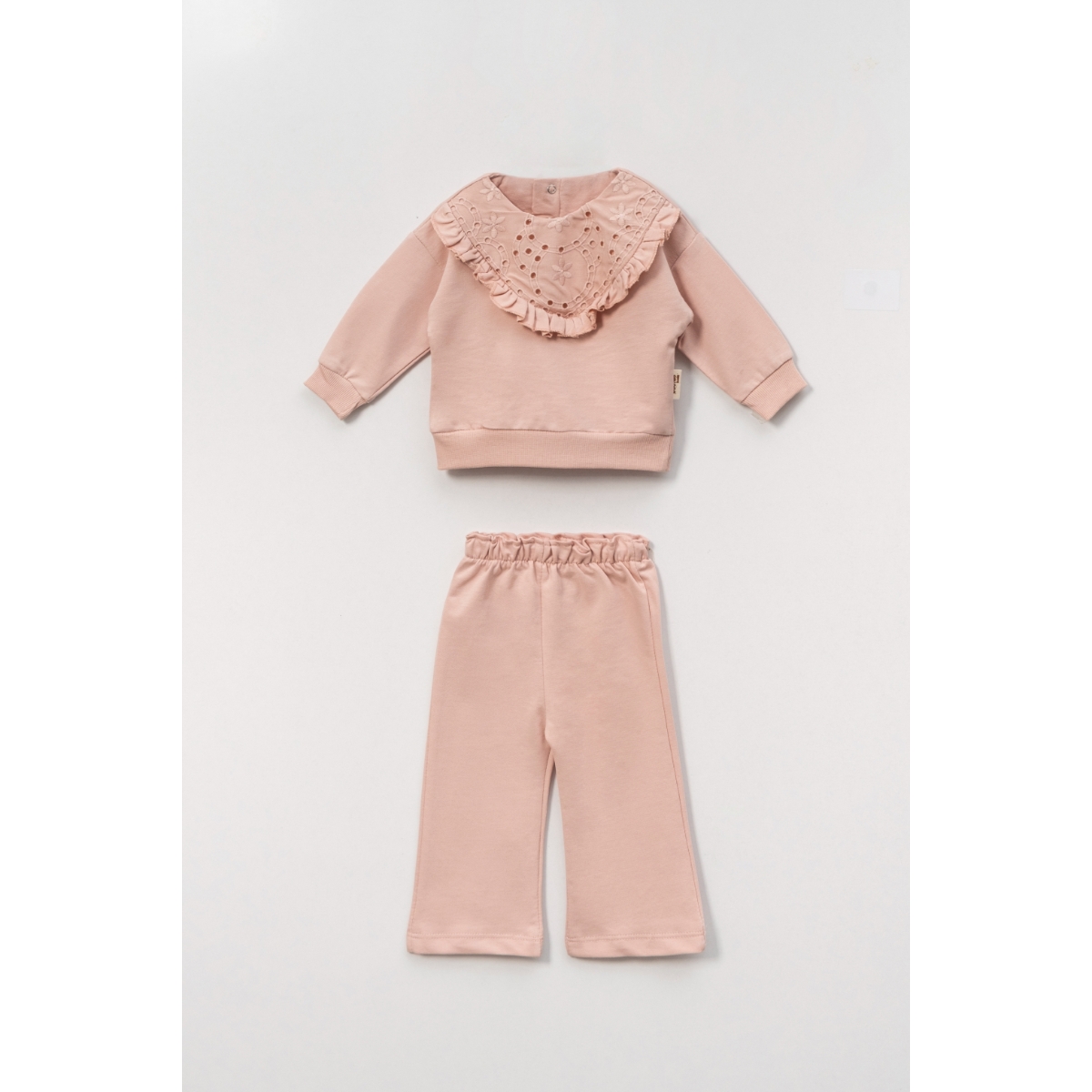 VOVİDO KIZ 3-4-5-6 YAŞ BRODELİ OVERSIZE 2Lİ TAKIM