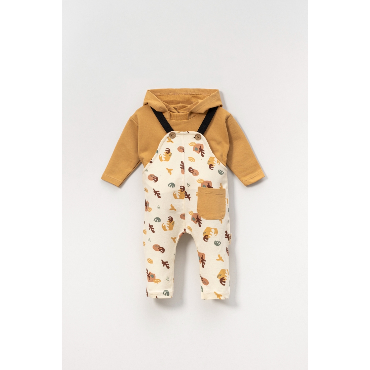 VOVİDO UNISEX 9-24 AY KAPÜŞONLU SALOPETLİ TAKIM