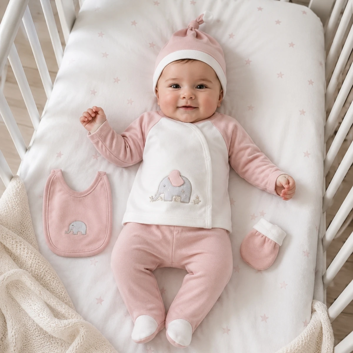 ZIPIR UNISEX 0-3 AY FİLLİ RAPORLU 5Lİ SET