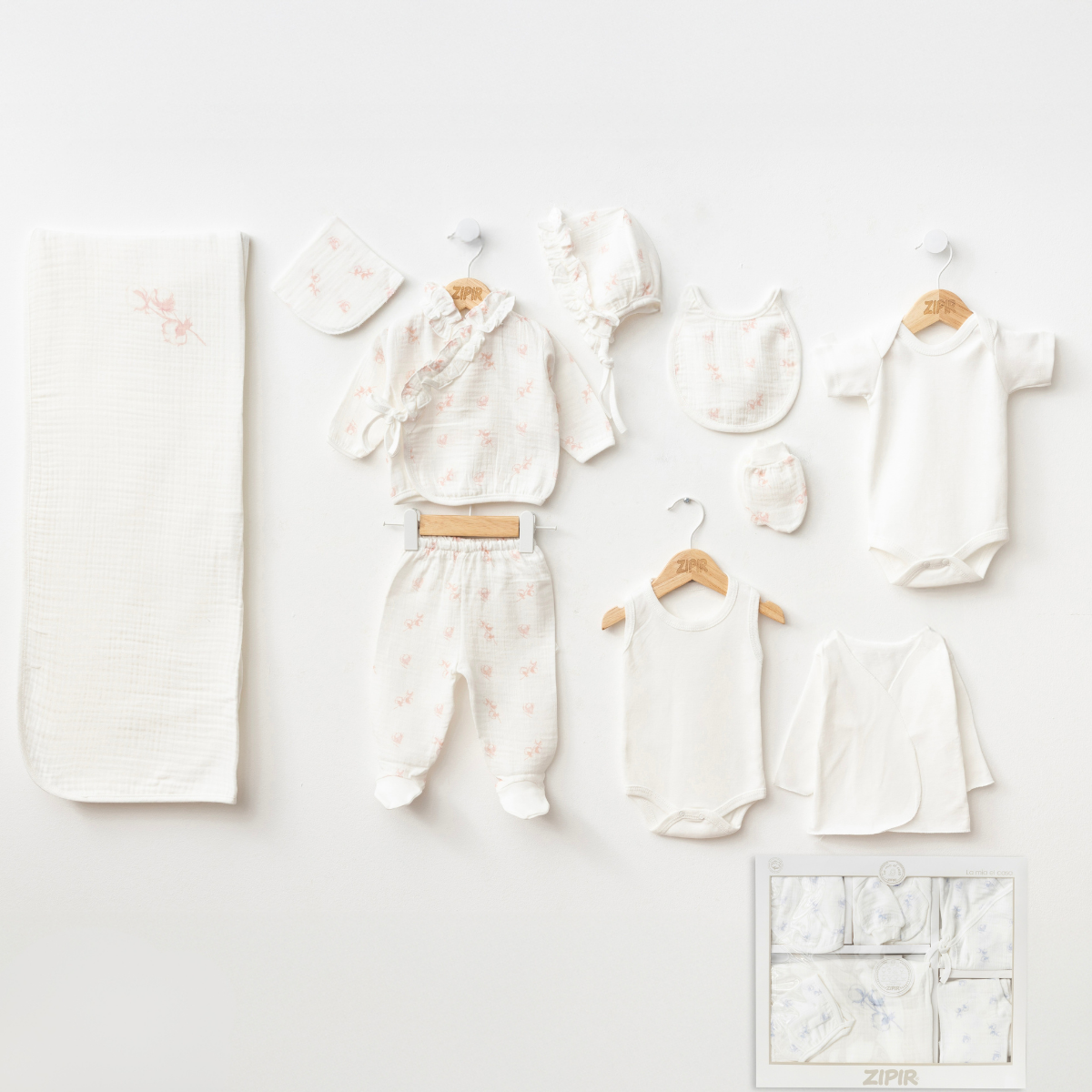 ZIPIR UNISEX 0-3 AY MÜSLİN 10 LU SET