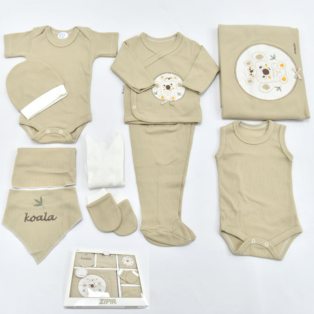 ZIPIR ERKEK 0-3 AY KOALA 10LU SET