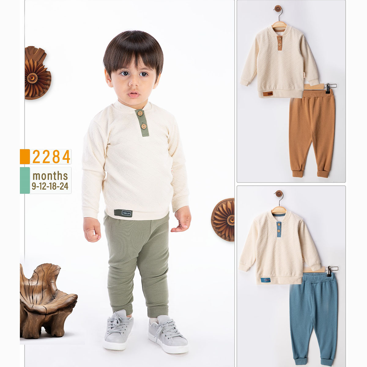 BEYAZ BEBEK ERKEK 9-12-18-24 AY JAKARLI TAKIM