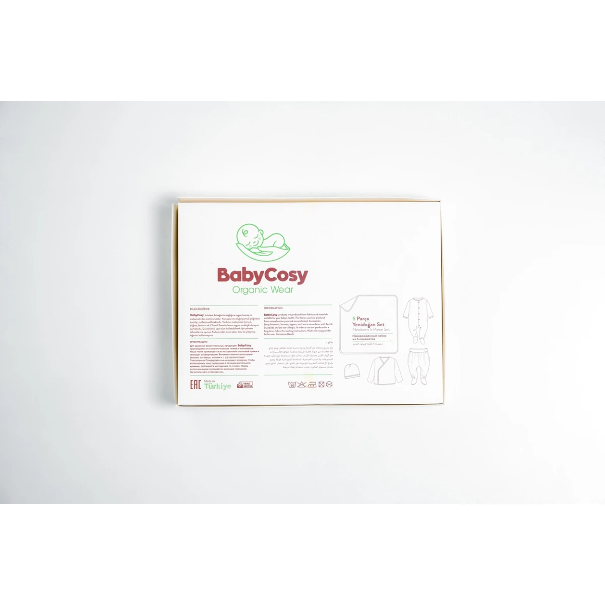 BABYCOSY ORGANIC ERKEK 0-3 AY 5Lİ SET