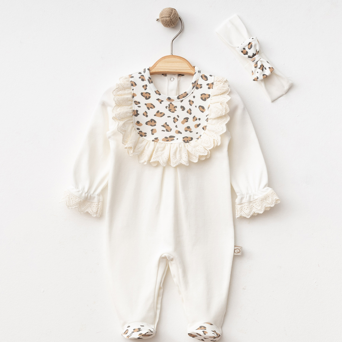 OBABY KIZ 0/3-0/3-3/6 AY FİSTOLU LEOPARLI TULUM
