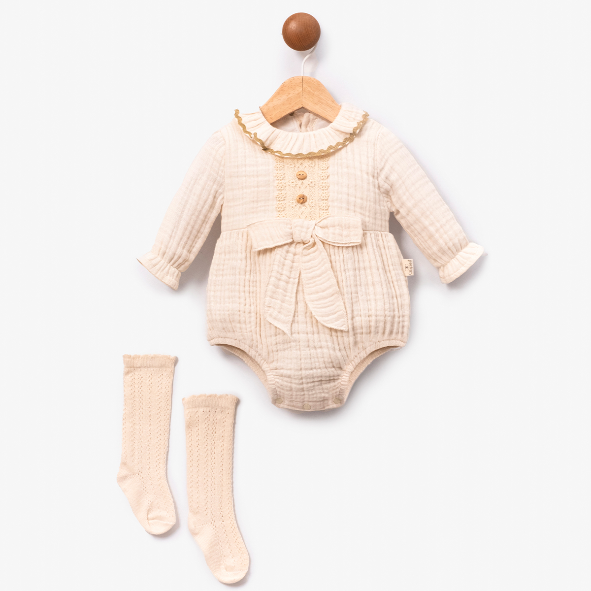 MİNİ CAYZEN KIZ 6-9-12 AY 4KAT MÜSLİN ROMPER