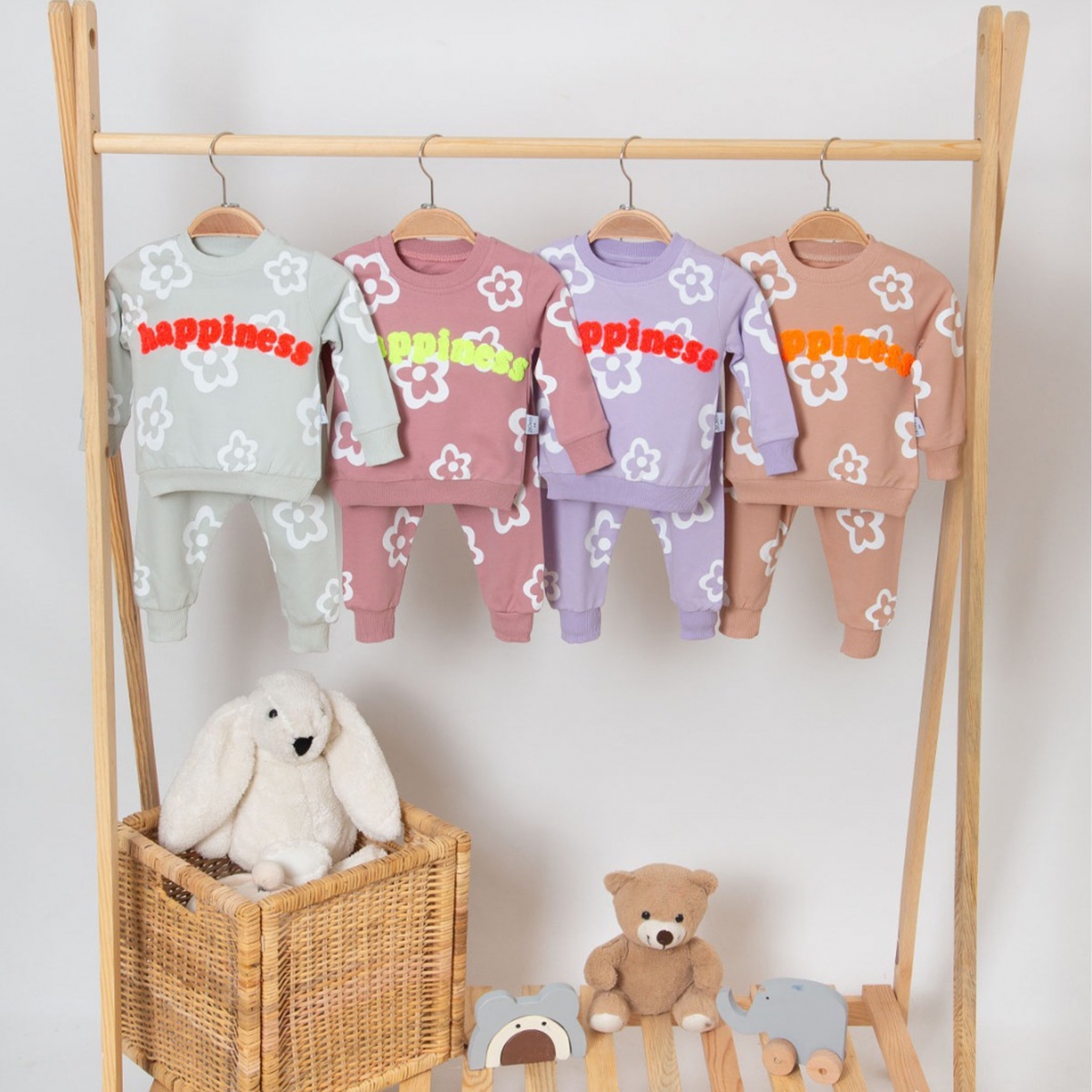 ZEO KIDS KIZ 6-9-12-18 AY HAPPINESS 2Lİ TAKIM