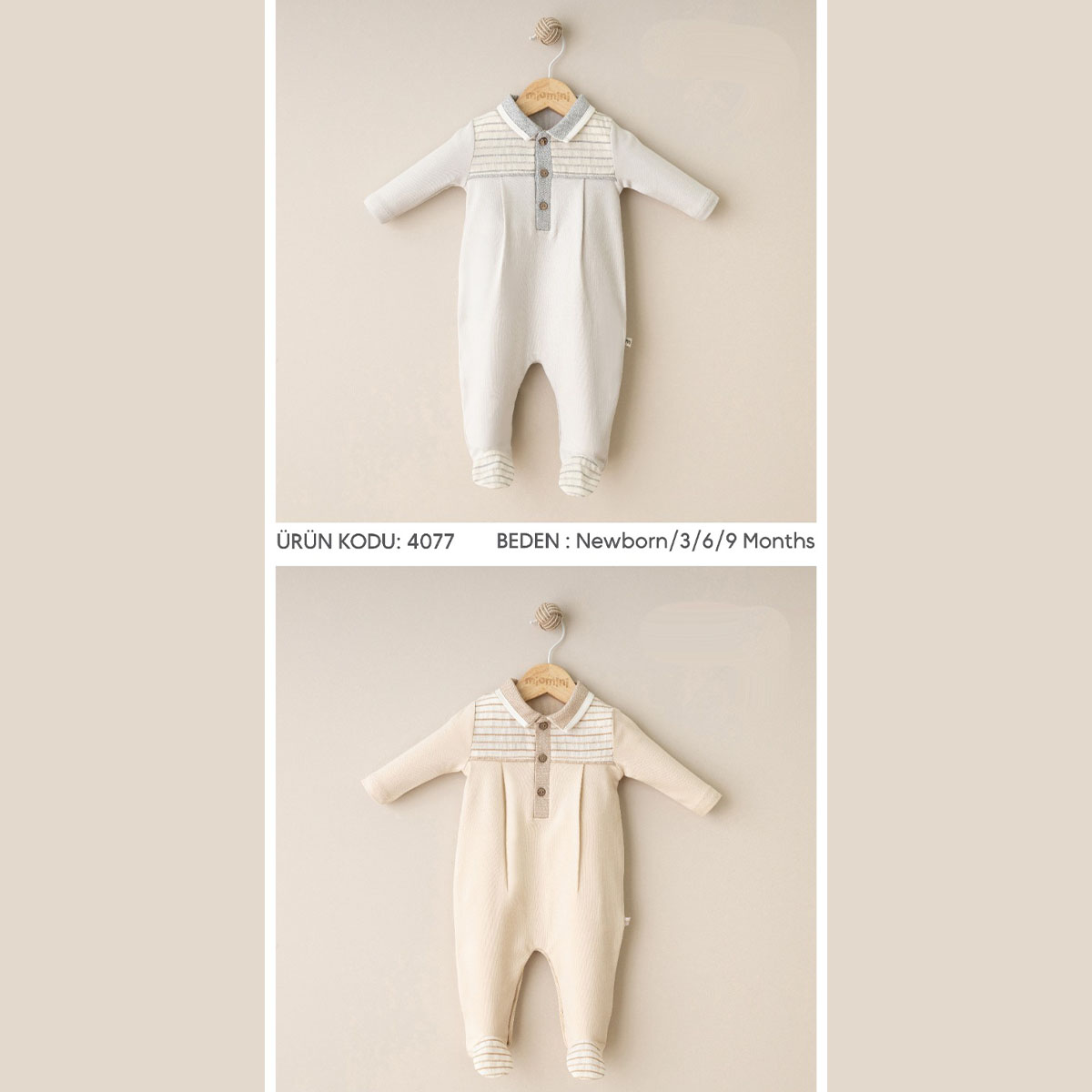 MİOMİNİ ERKEK 0-3-6-9 AY ÇİZGİLİ PATİKLİ TULUM