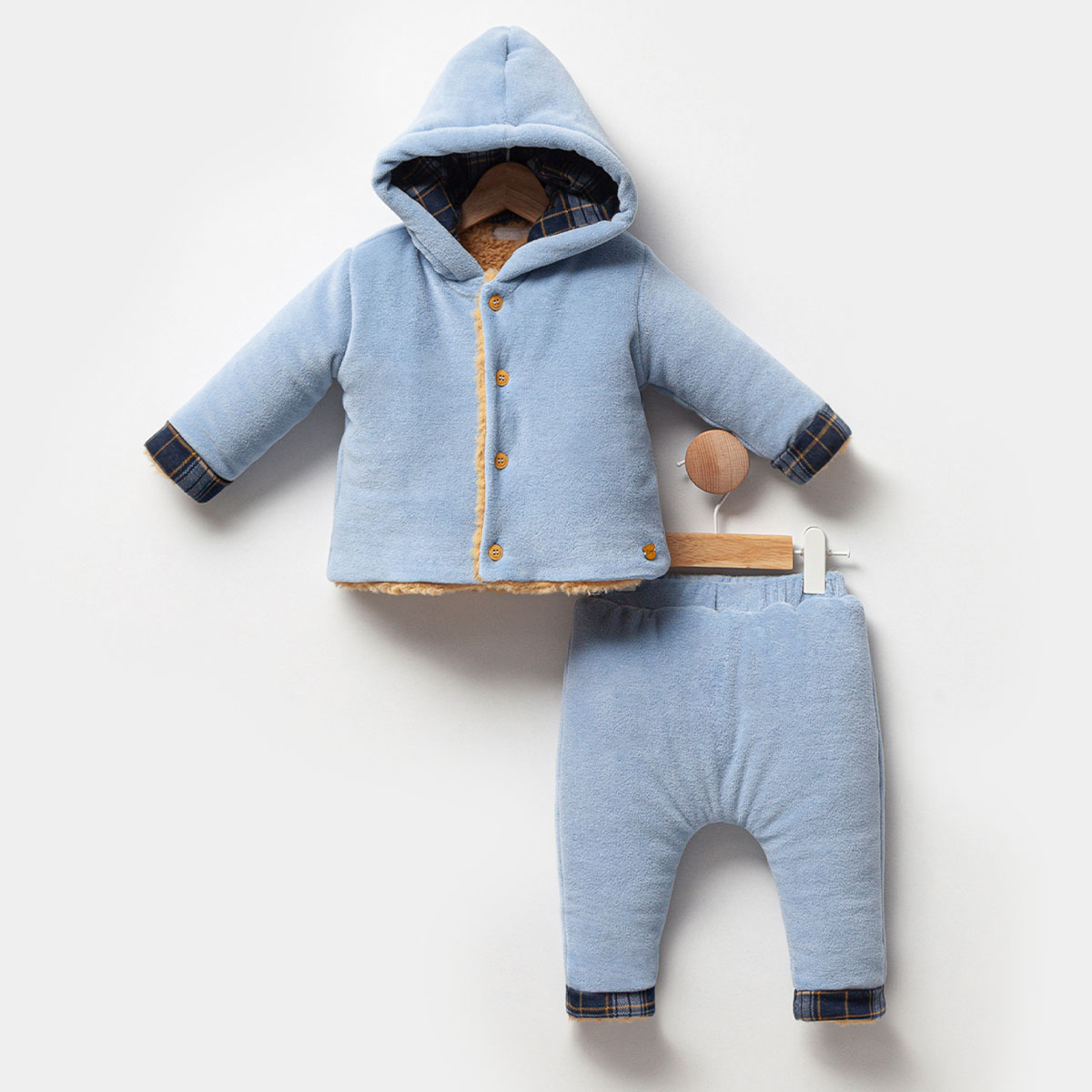 CASSİOPE ERKEK 6-9-12 AY PELUŞLU KADİFE 2Lİ TAKIM