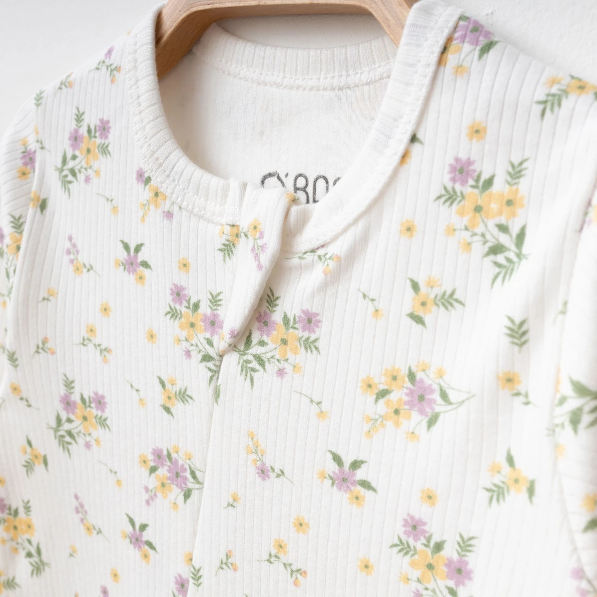 OBABY UNISEX 3-6-9 AY ÇİÇEKLİ FERMUARLI TULUM